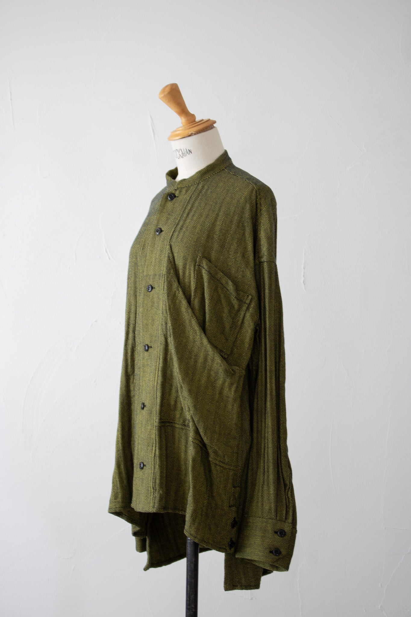 lama shirt K505 cotton herringbone karashi