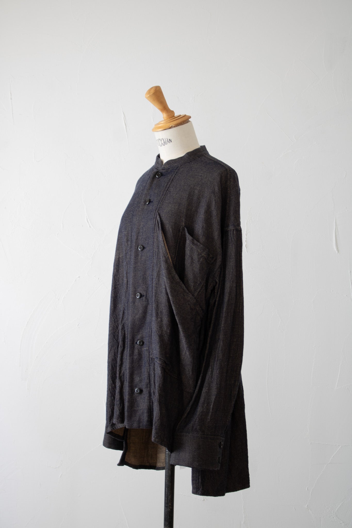 lama shirt K505 cotton twill navy/sepia
