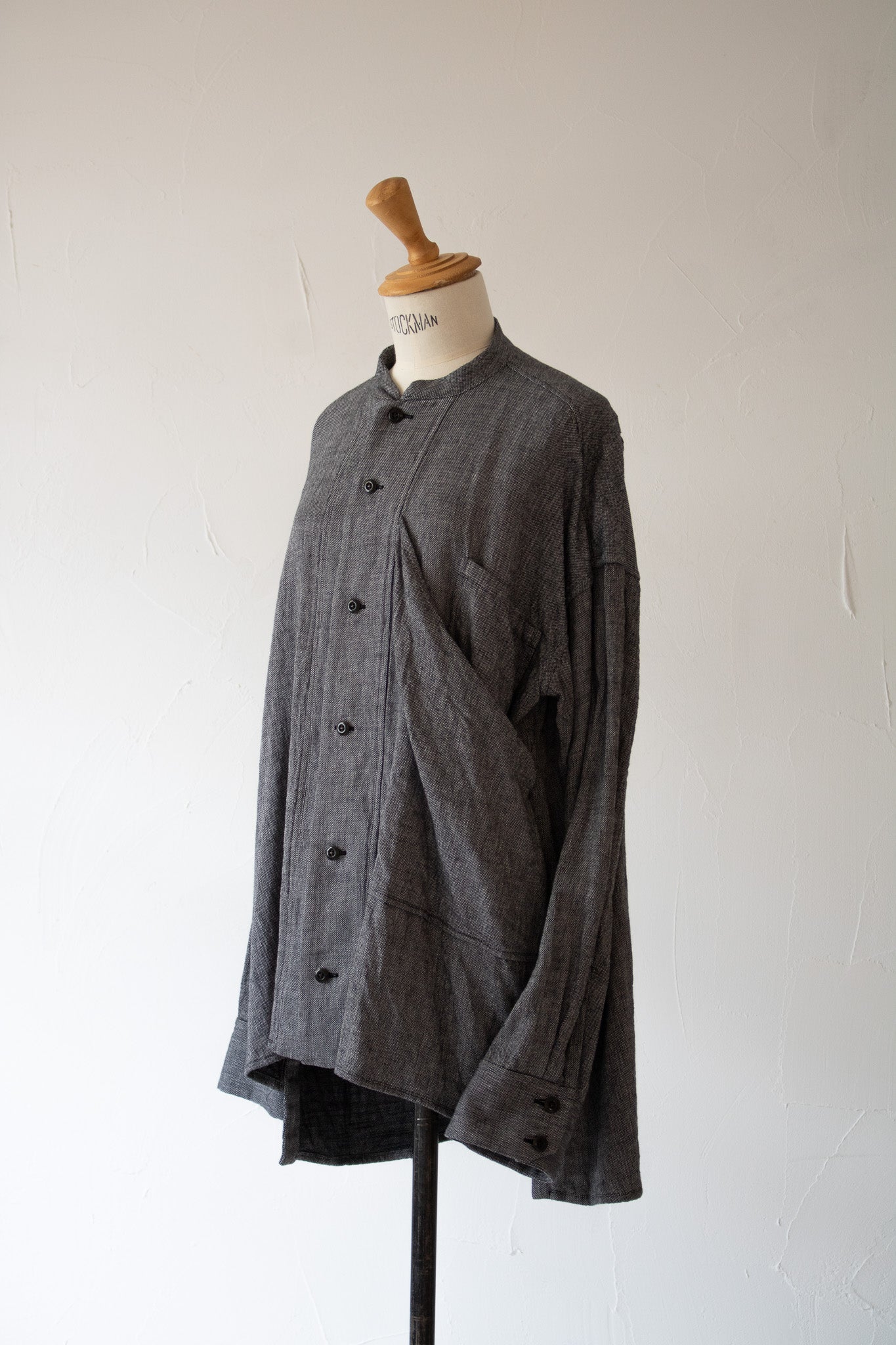 lama shirt K505 cotton twill gray/black