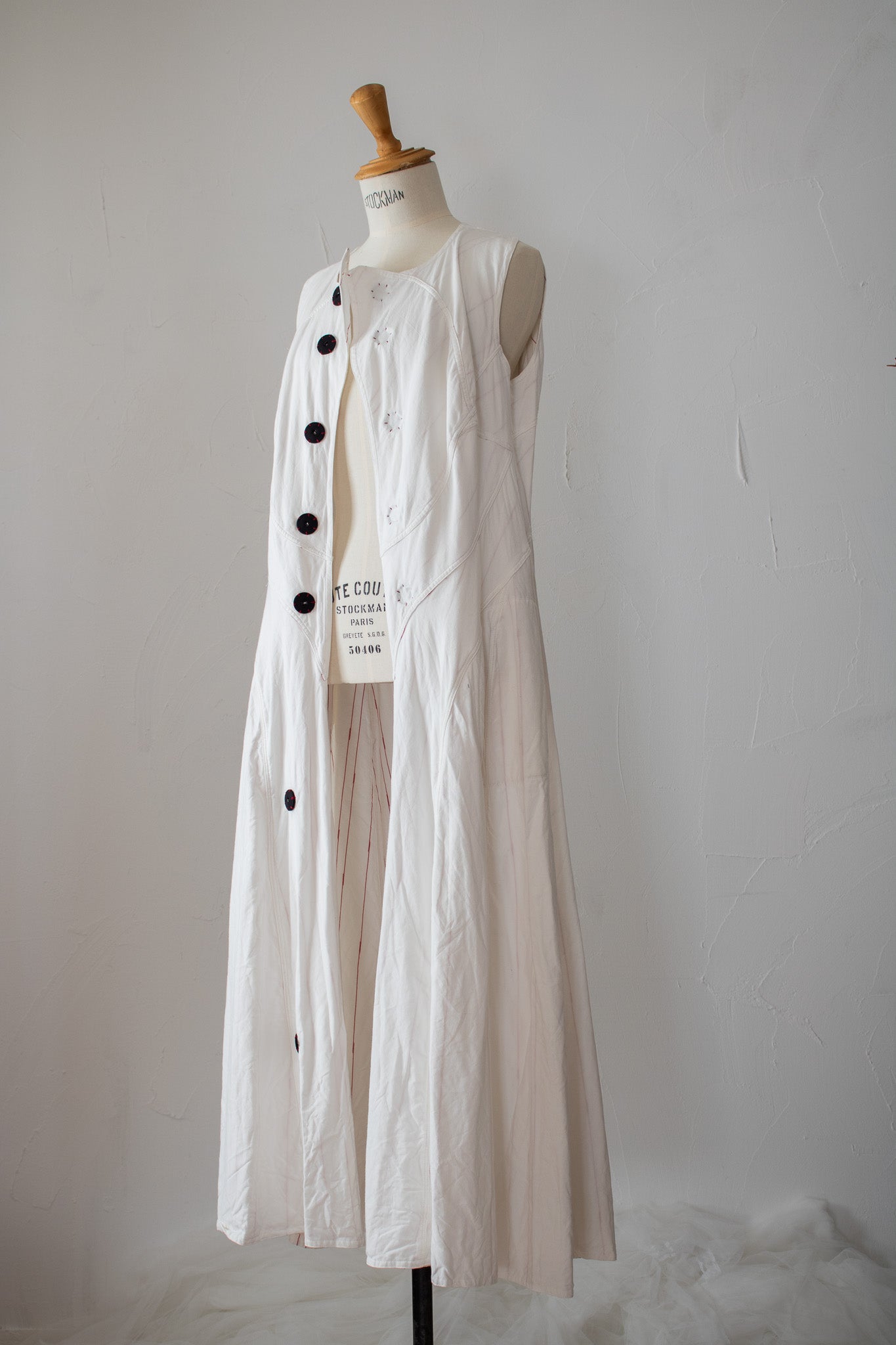 mary dress K205 SIC white × stripe white/red